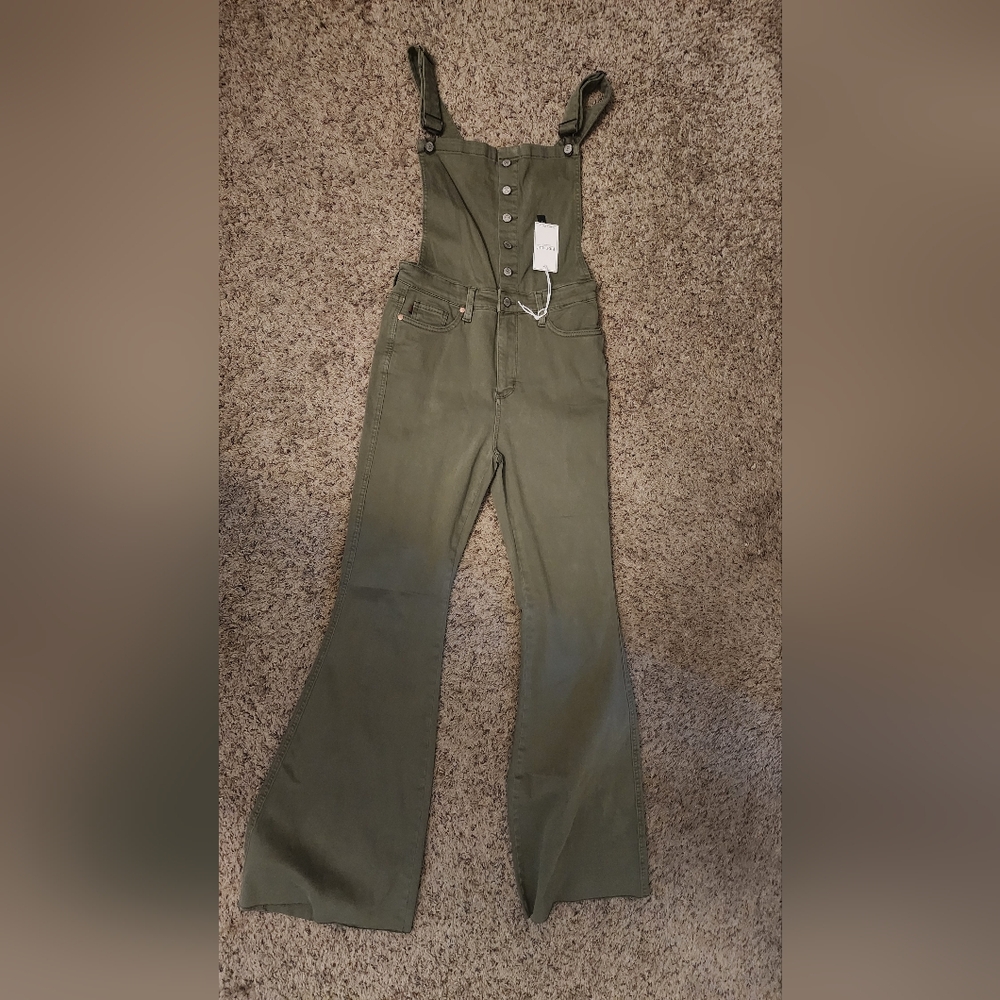Jufy Blue Olive Green Flare Jeans for Women